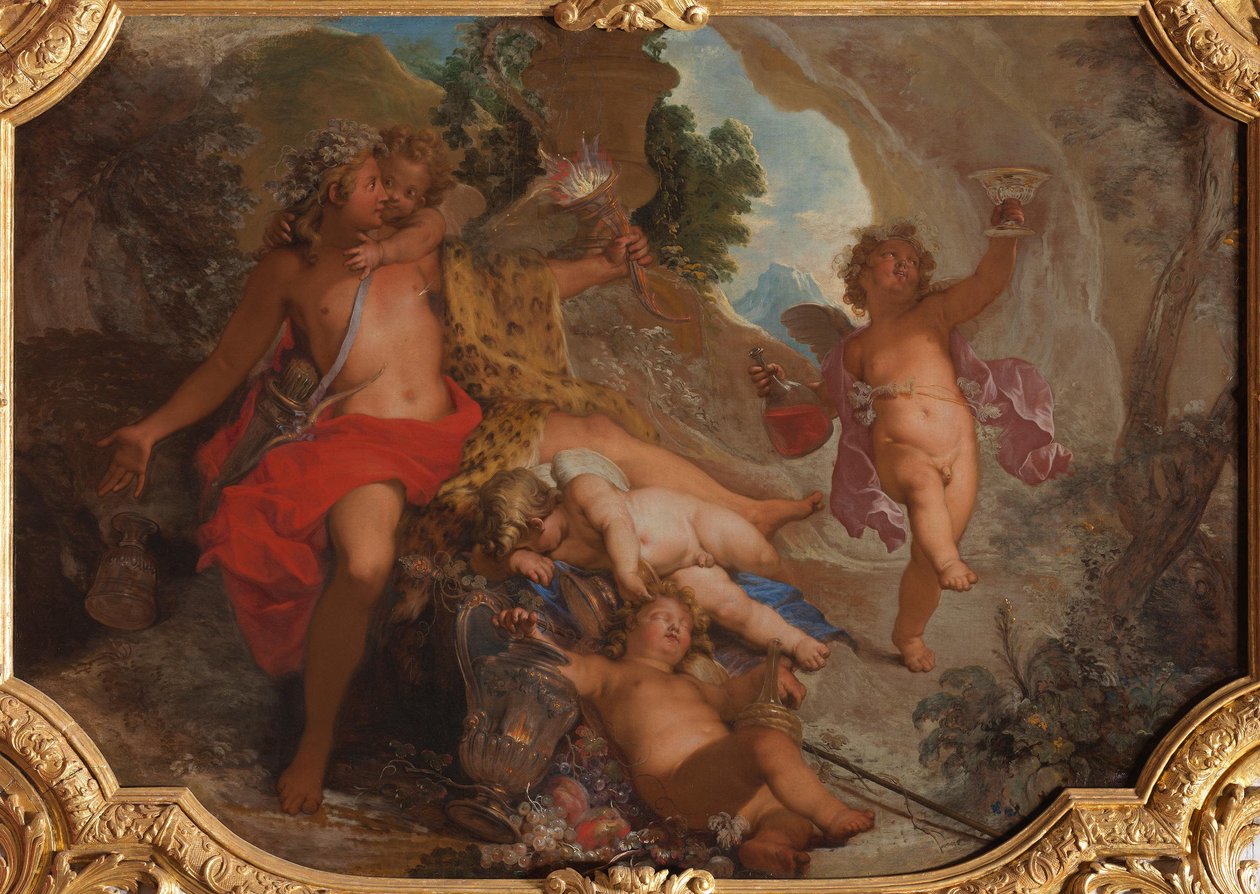 Bacchus mit vier Putten af Nicolas Bertin