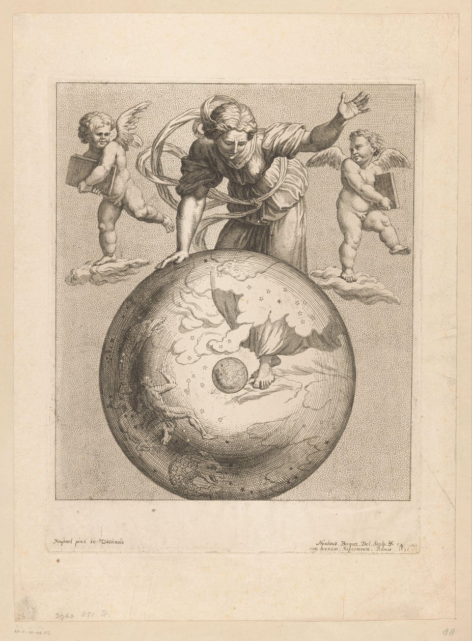 Astronomisk repræsentation af daggry med to putti af Nicolas Bocquet