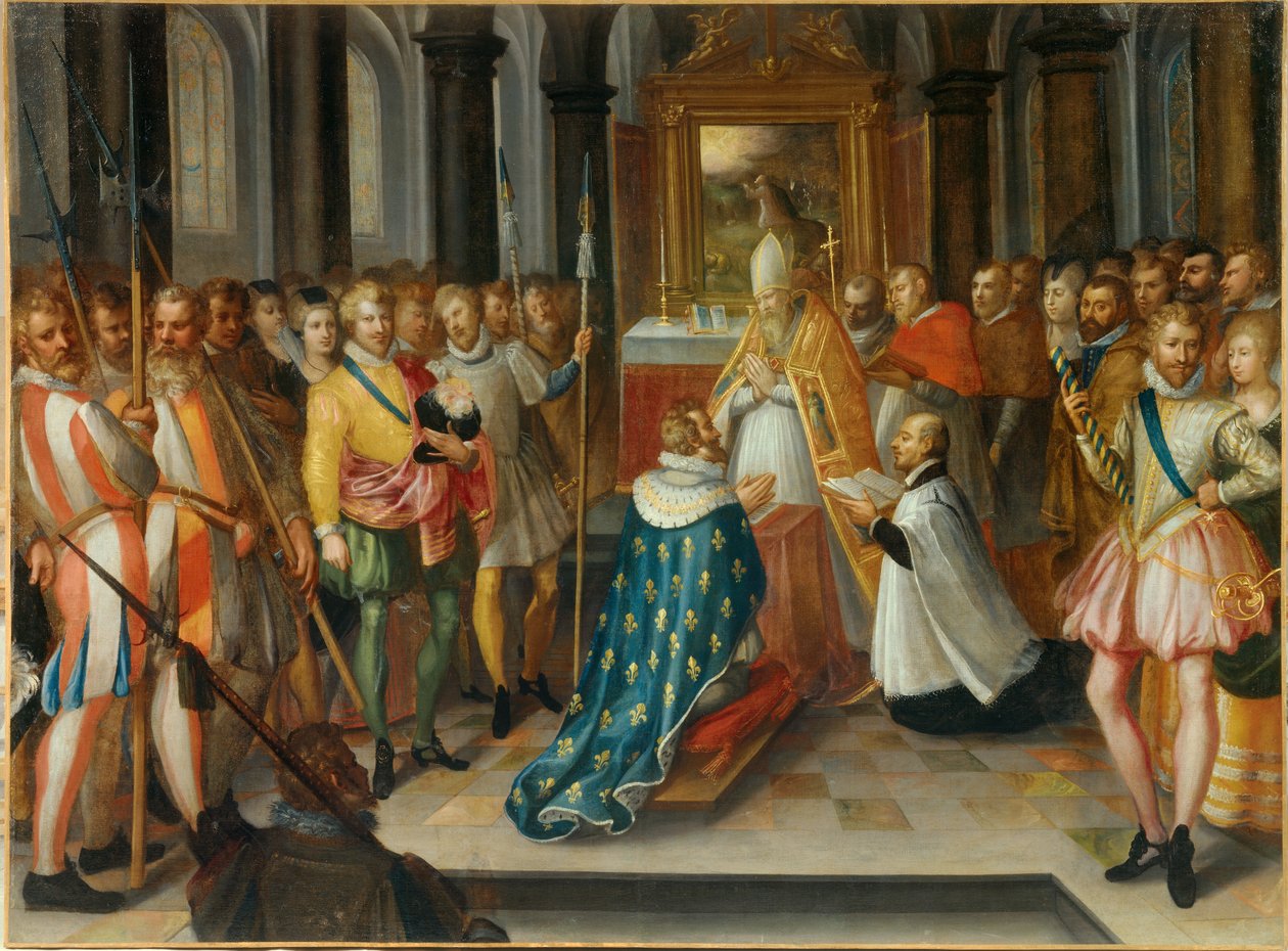 Afsættelsen af Henrik IV, konge af Frankrig ved Saint Denis den 25. juli af Nicolas Bollery