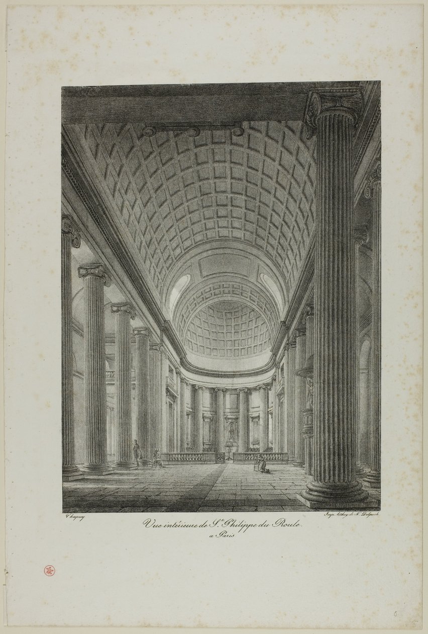 Interiørbillede af St. Philippe du Roule, Paris af Nicolas Chapuy