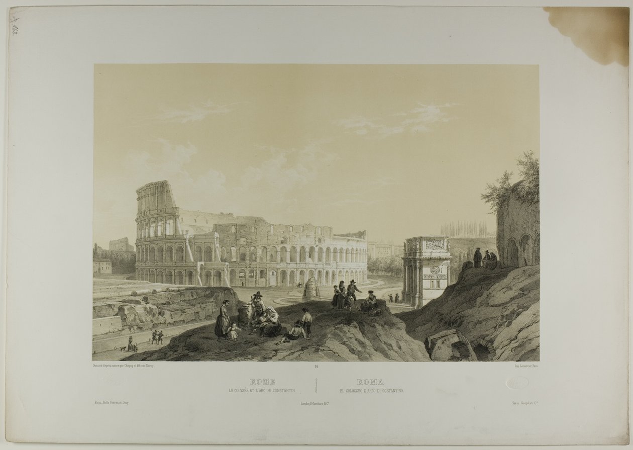 Rom: Colosseum og Konstantinsbuen, planche 38 fra Italie Monumentale et Pittoresque af Nicolas Chapuy
