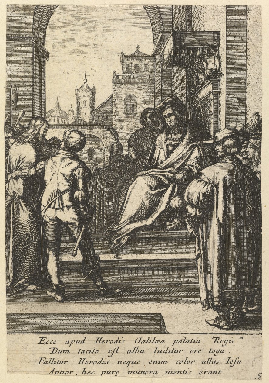 Kristus før Pilatus, fra The Passion of Christ, midten af det 17. århundrede. af Nicolas Cochin