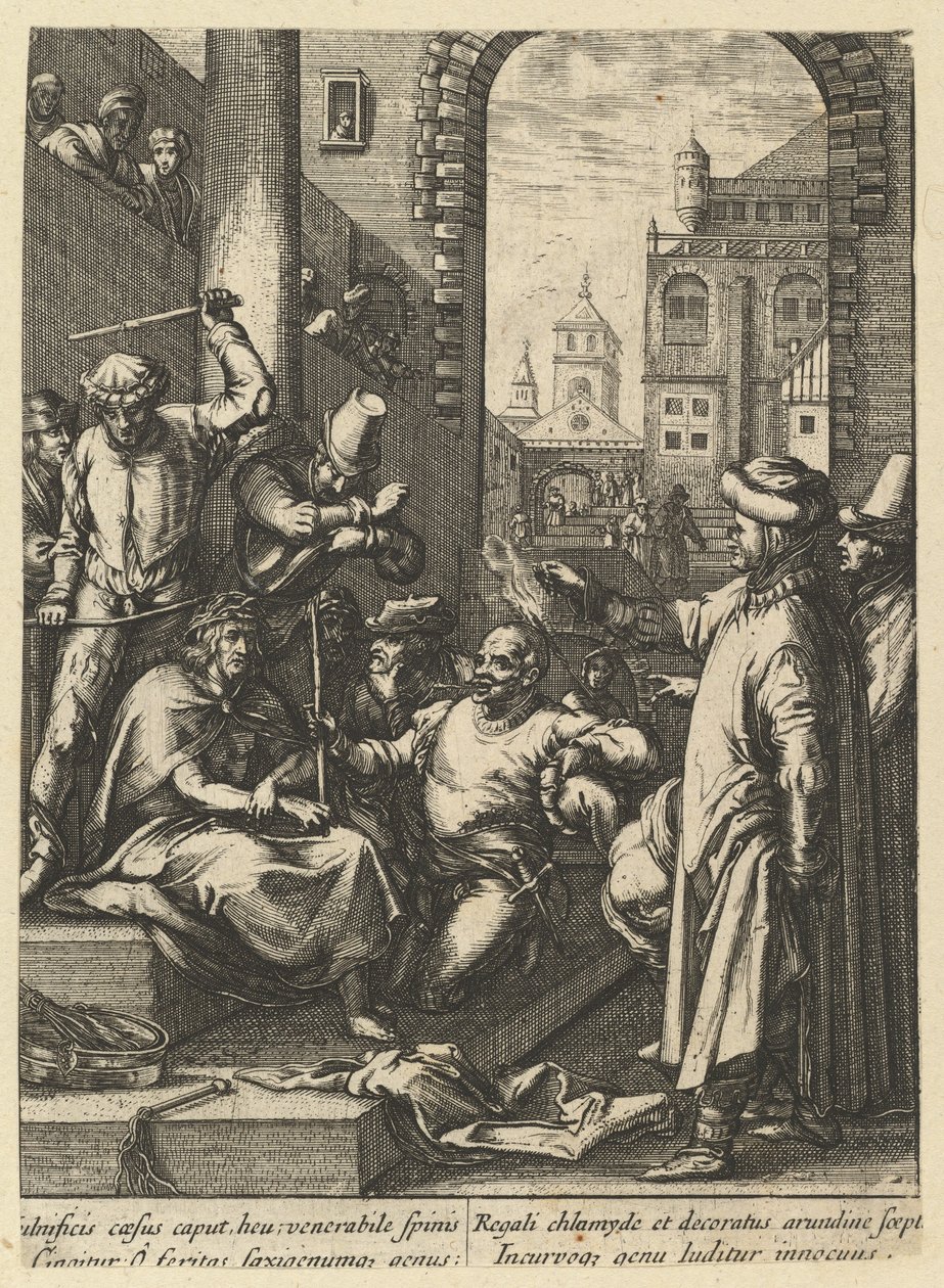 The Crowning with Thorns, fra The Passion of Christ, midten af 1600-tallet. af Nicolas Cochin
