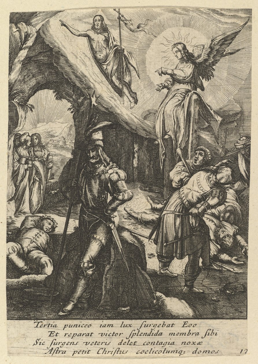 Opstandelsen, fra The Passion of Christ, midten af det 17. århundrede. af Nicolas Cochin