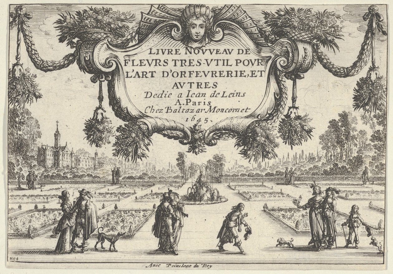 Titelplade, fra New Book of Very Useful Flowers, 1645., 1645. af Nicolas Cochin