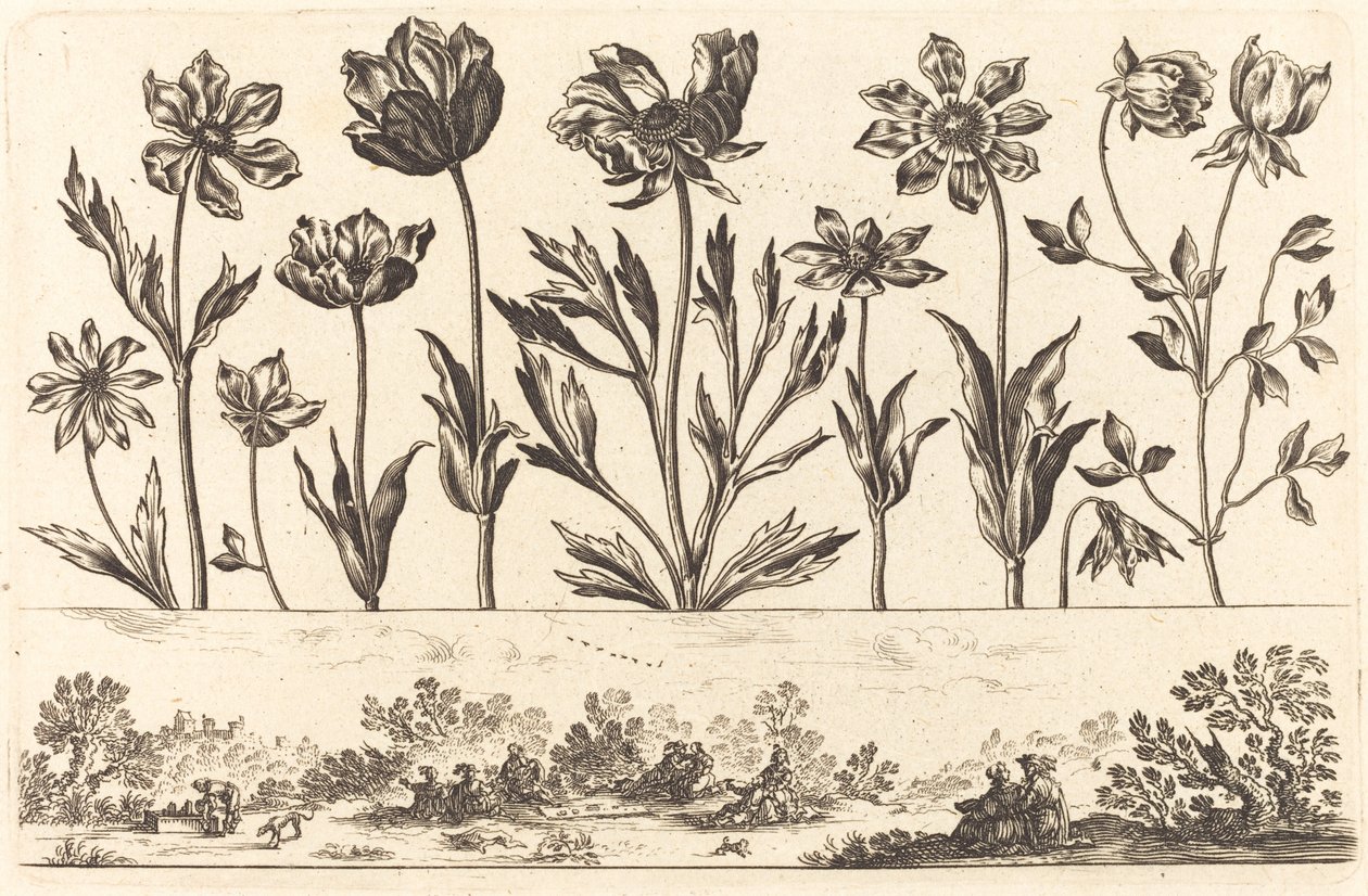 Blomstertryk nr.1 af Nicolas Cochin after Balthasar Moncornet