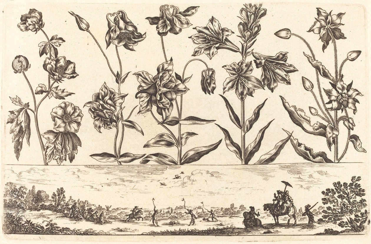 Blomstertryk nr.6 af Nicolas Cochin after Balthasar Moncornet