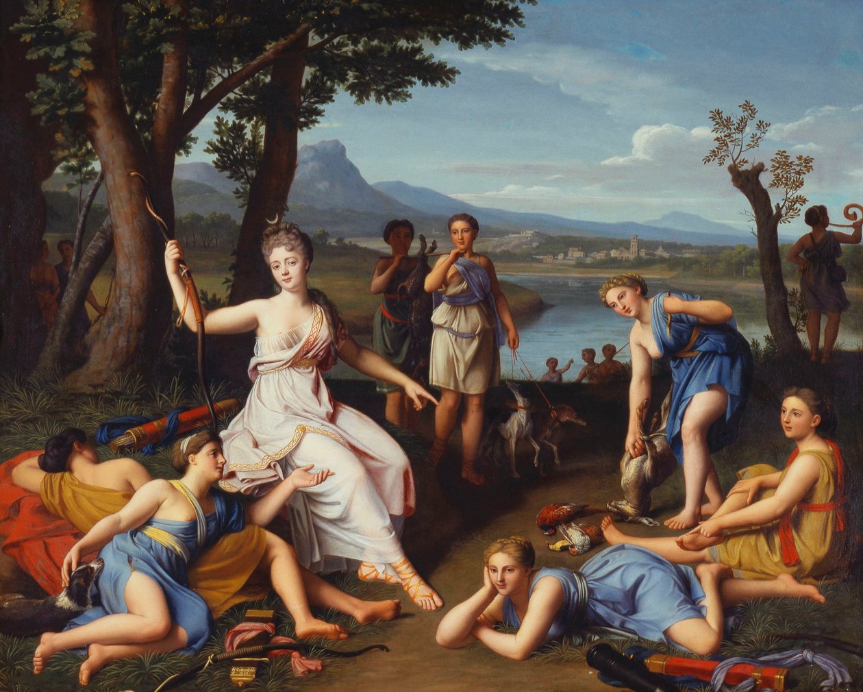 Portræt af en dame som Diana på vej tilbage fra jagten, 1698 af Nicolas Colombel