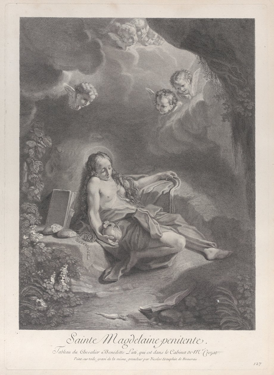 Den angrende Maria Magdalene, ca. 1729. af Nicolas Dauphin de Beauvais