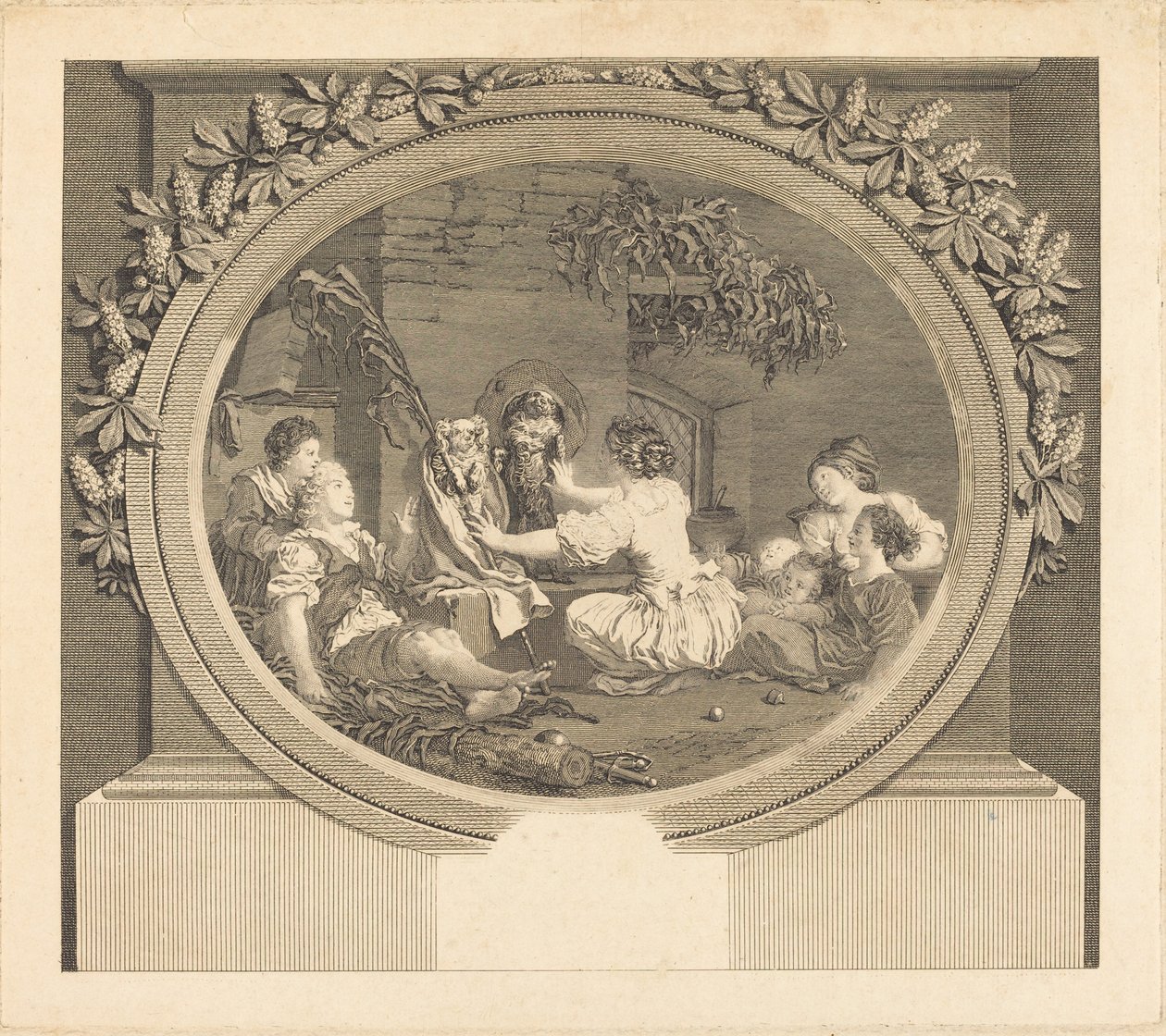 Uddannelse er alt af Nicolas Delaunay after Jean Honoré Fragonard