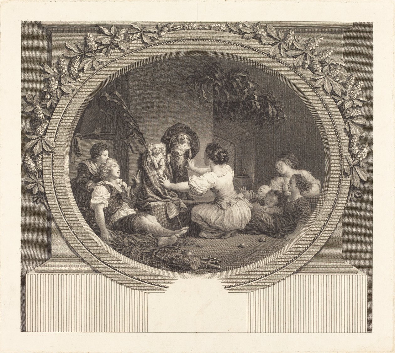 Uddannelse er alt af Nicolas Delaunay after Jean Honoré Fragonard
