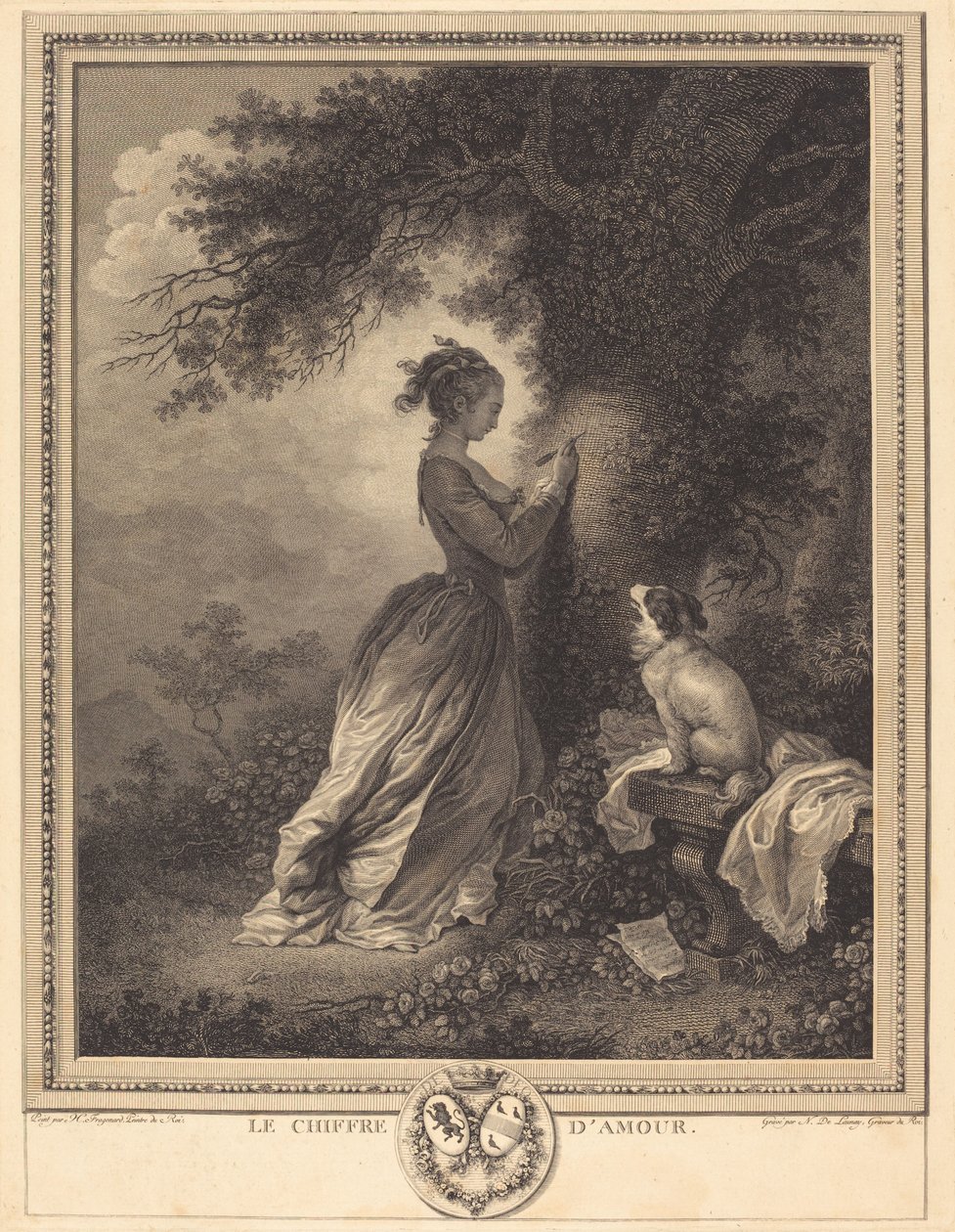 Antallet af kærlighed af Nicolas Delaunay after Jean Honoré Fragonard