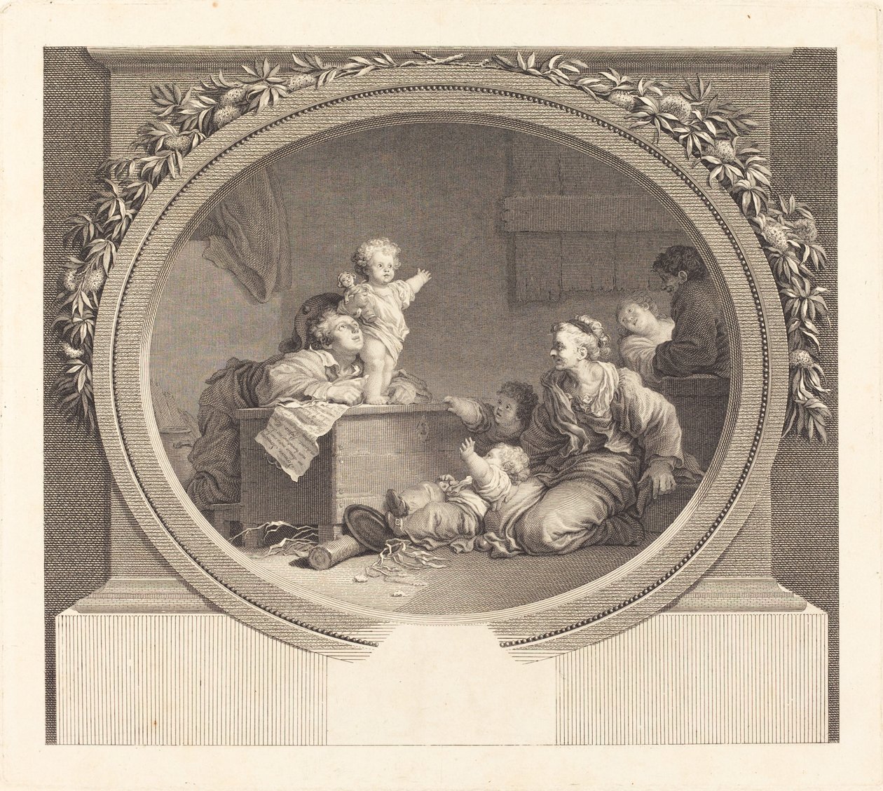 Den lille prædikant af Nicolas Delaunay after Jean Honoré Fragonard