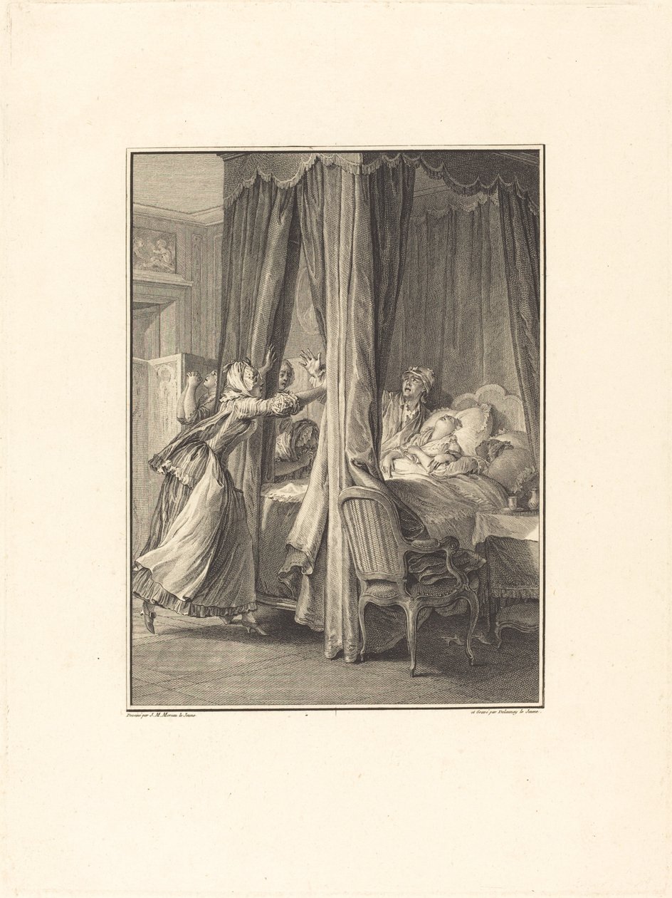Julies død af Nicolas Delaunay after Jean Michel Moreau