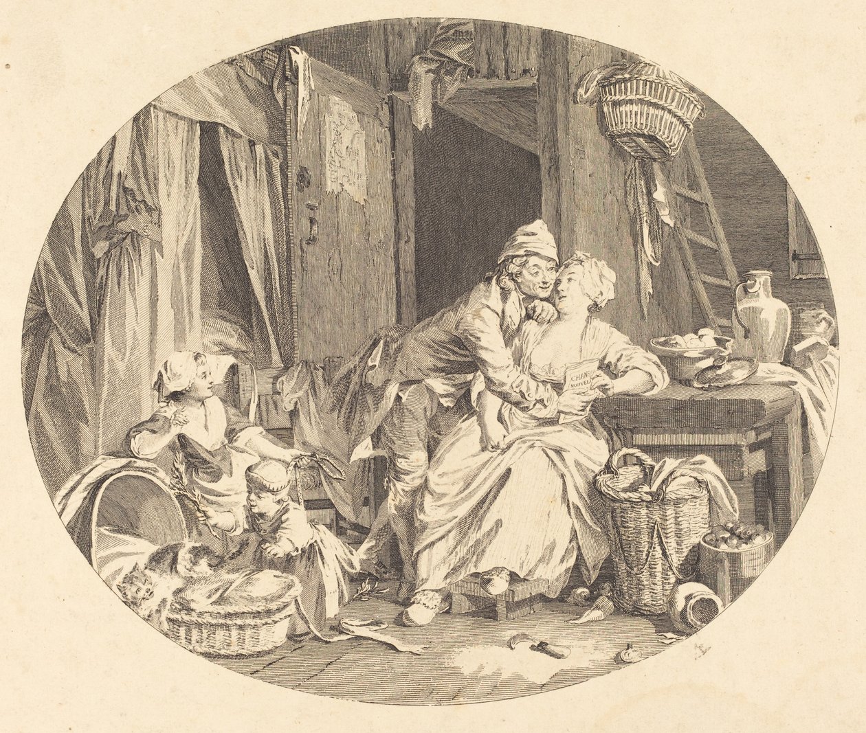 Landsbyens lyksalighed af Nicolas Delaunay after Sigmund Freudenberger