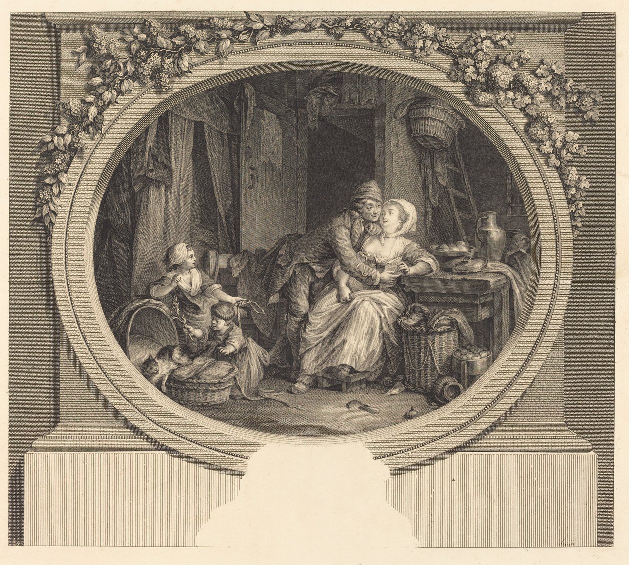 Landsbyens lyksalighed af Nicolas Delaunay after Sigmund Freudenberger