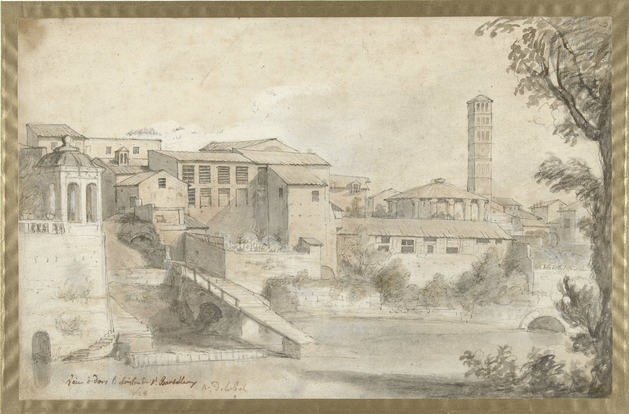 Tiberøen med klosteret San Bartolommeo af Nicolas Delobel