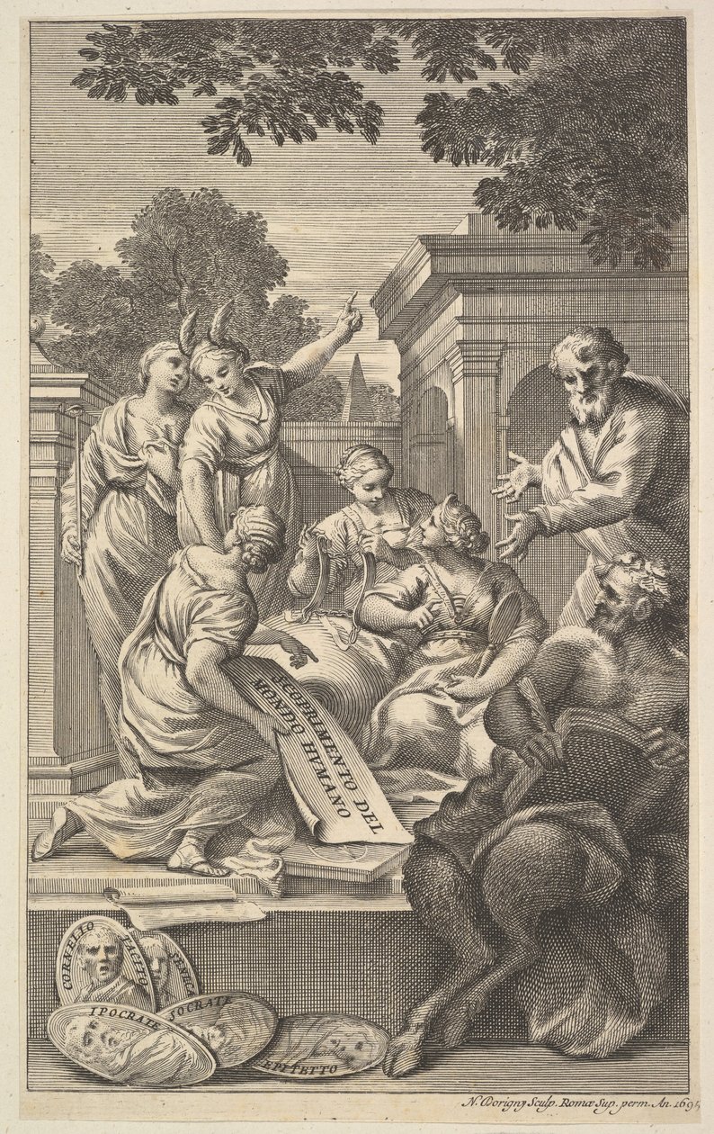 Allegorisk komposition, der fejrer humaniora, 1695. af Nicolas Dorigny