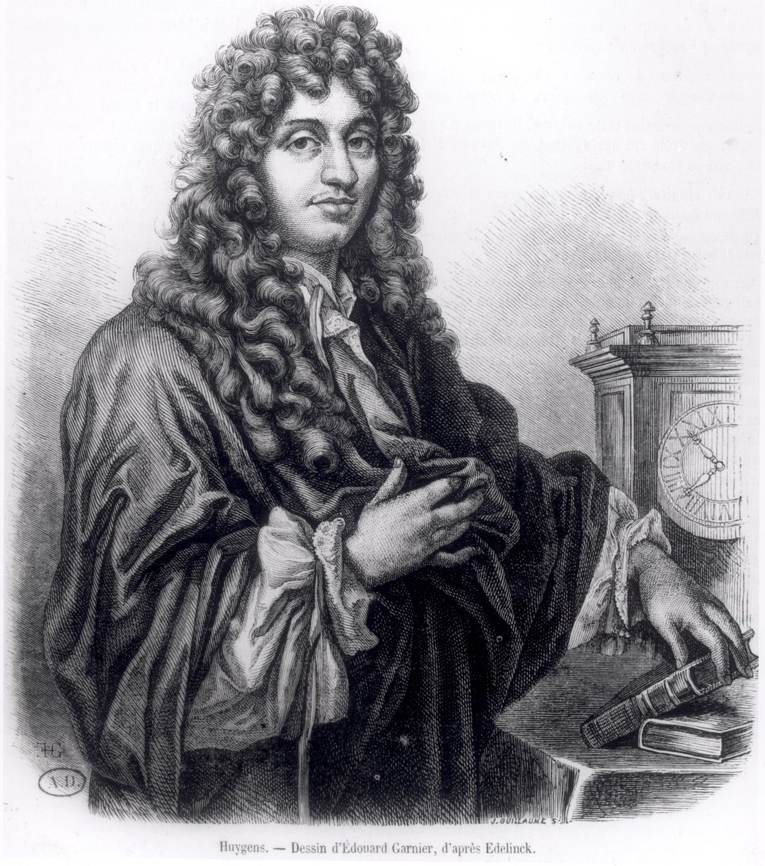 Christian Huyghens (1629-95) graveret af Edouard Garnier af Nicolas Etienne Edelinck