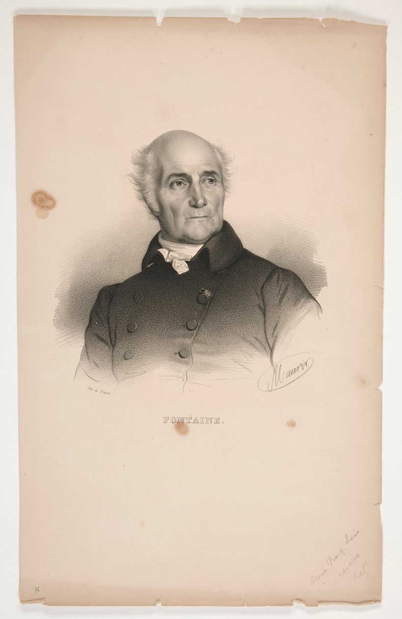 Portræt af Pierre-Francois-L?onard Fontaine af Nicolas Eustache Maurin