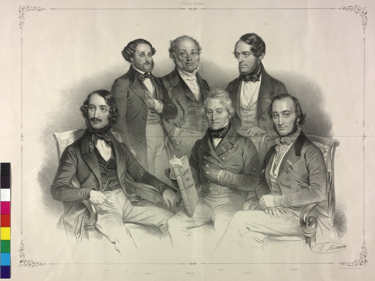 Tableau med billeder af den berømte violinist Henry Wilhelm Ernst (litografi) af Nicolas Eustache Maurin