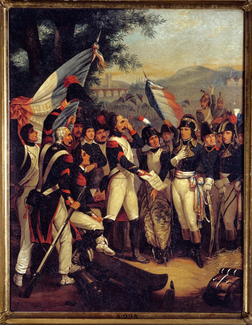Korporalcertifikatet til Lodi 10/05/1796 Napoleon Bonaparte (1769-1821) modtog korporalcertifikatet. Maleri af Nicolas Eustache Morin (1799-1850) 1799 søn. 0,42x0,33 m Ile d