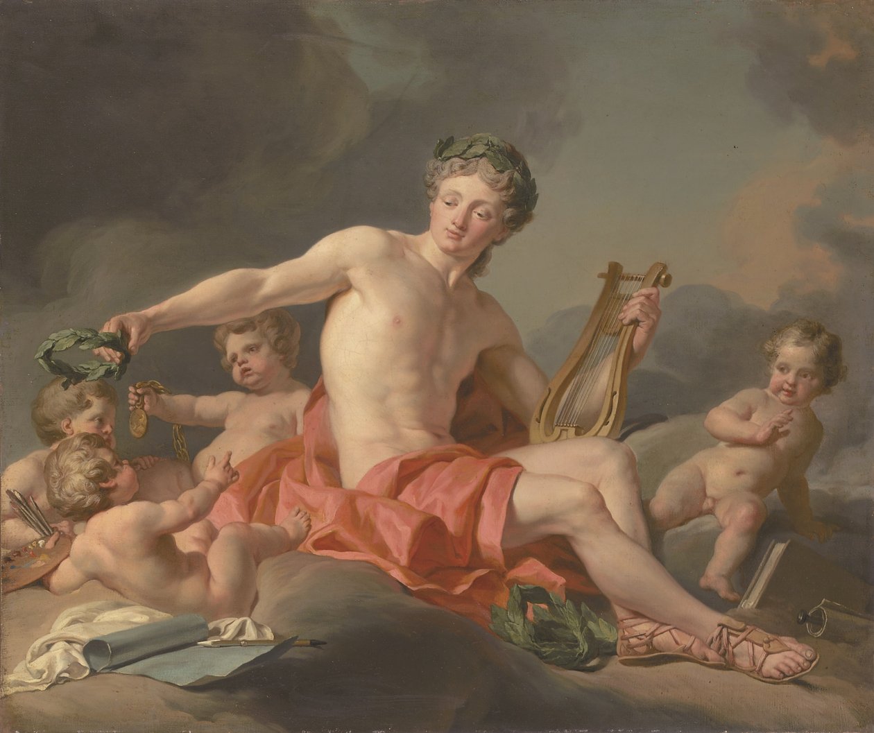 Apollo kroner kunsten af Nicolas Guy Brenet