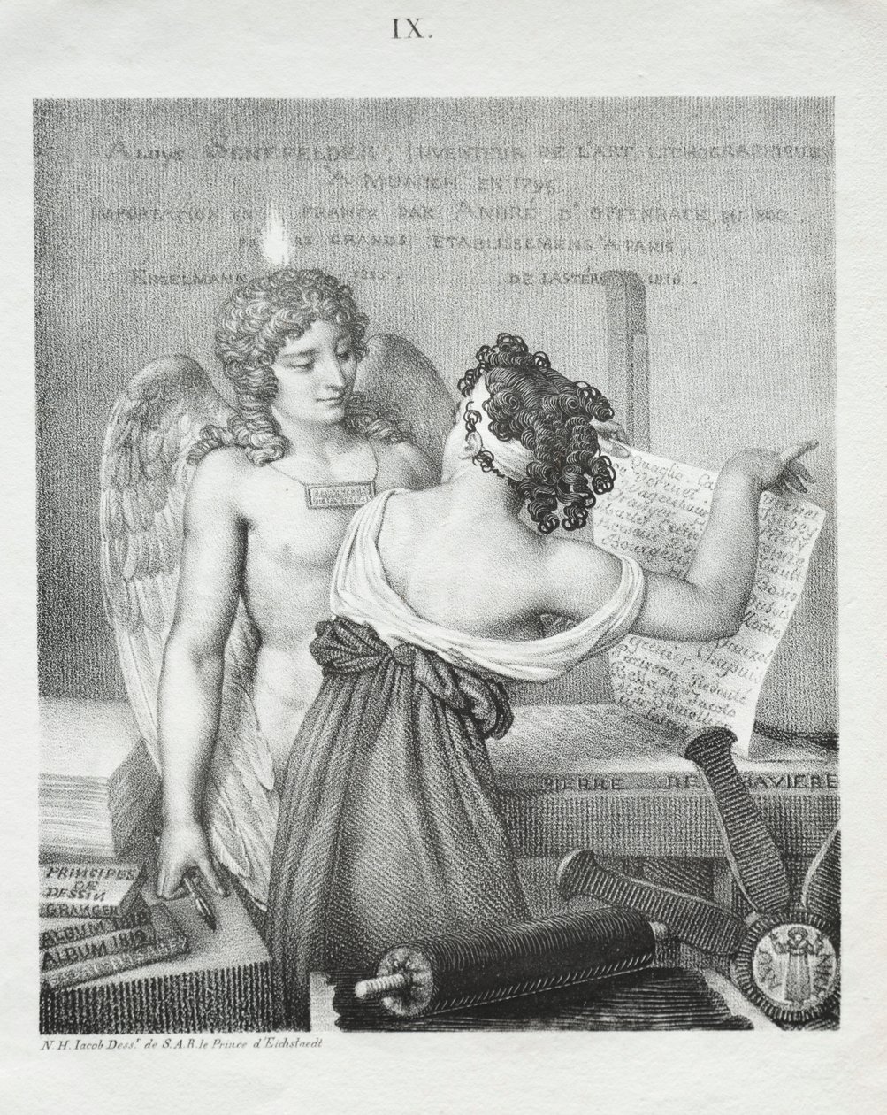 Litografiens geni, 1819. af Nicolas Henri Jacob