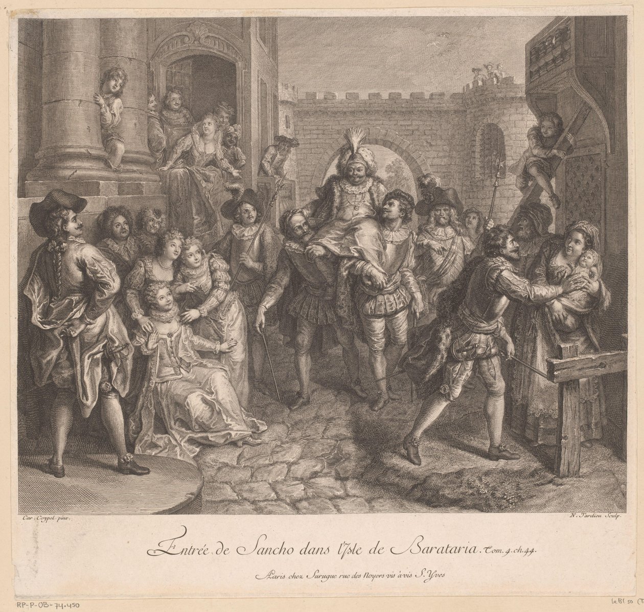 Indsejling af Sancho på øen Barataria Historien om Don Quixote fra La Mancha (serietitel) af Nicolas Henri Tardieu