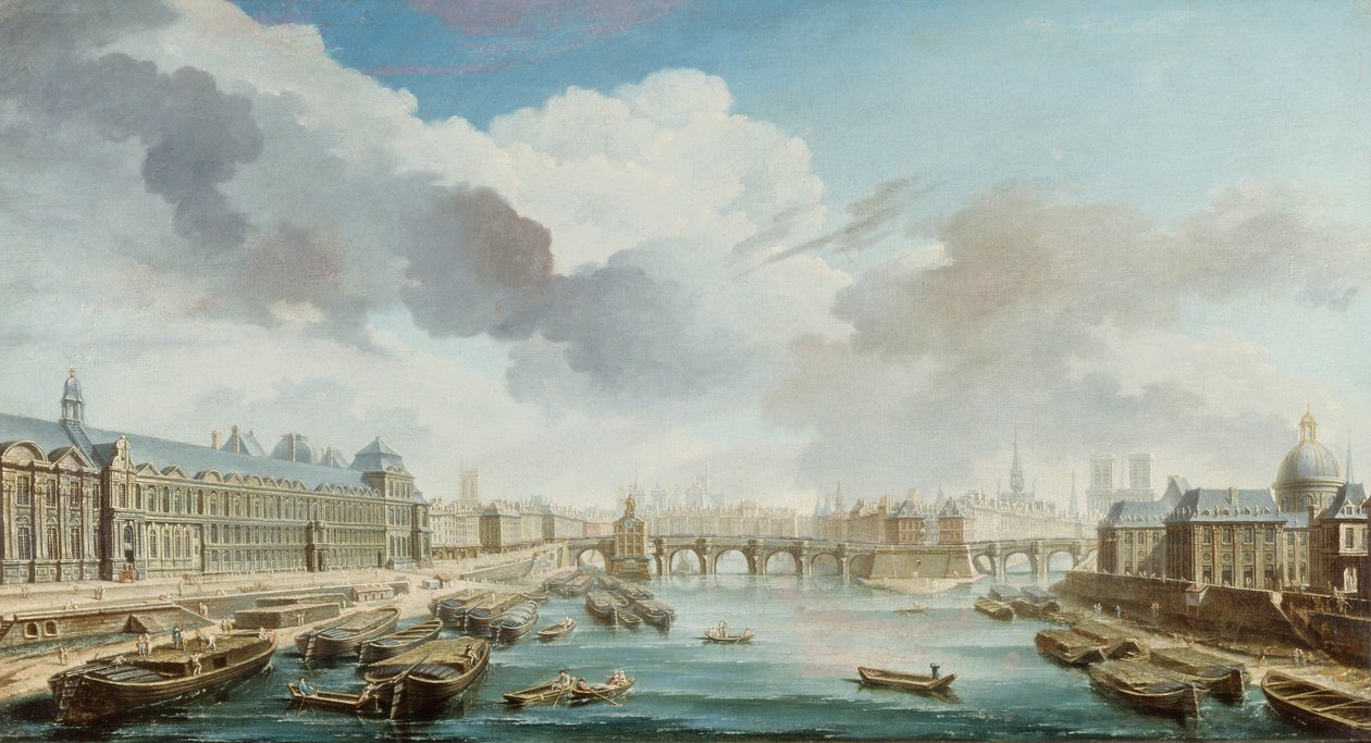 Louvre, Pont-Neuf og Collège des Quatre-Nations, 1755. af Nicolas Jean Baptiste Raguenet