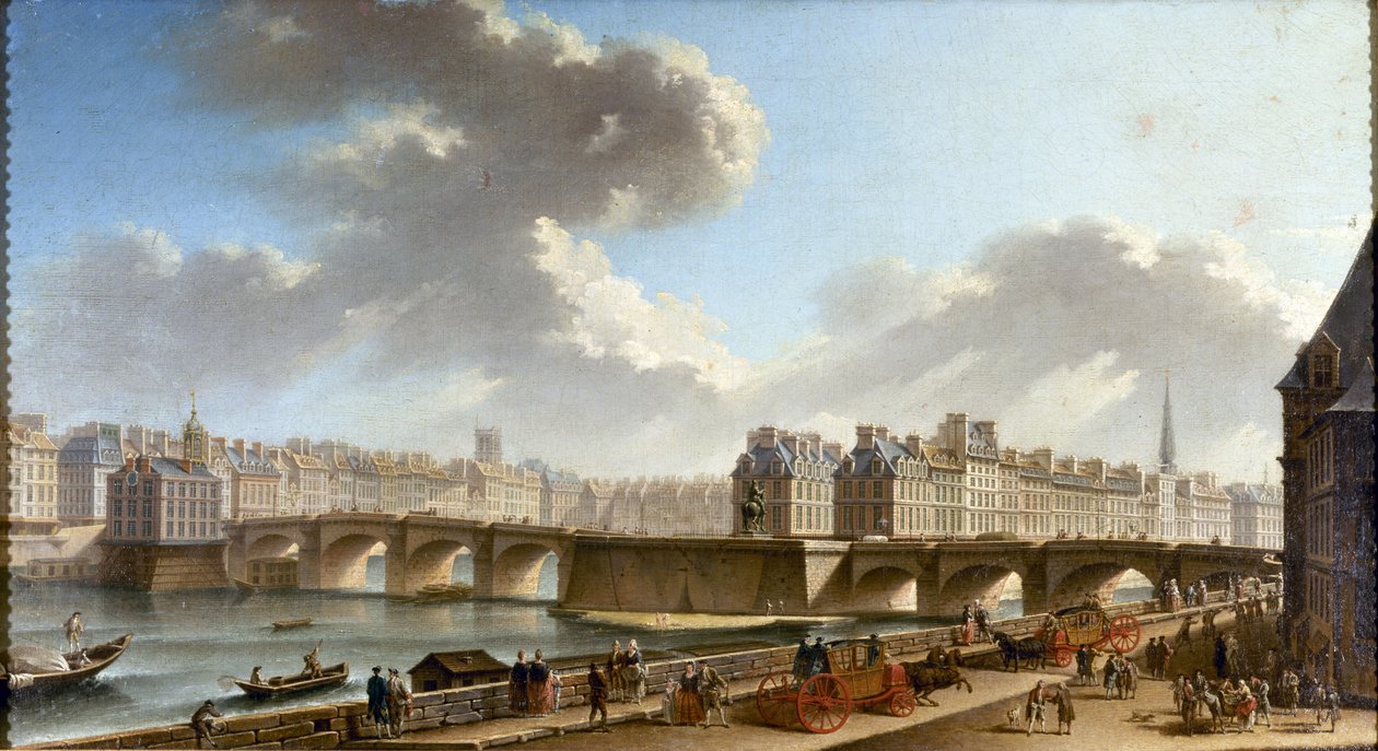 Pont-Neuf og byen, set fra Quai de Conti, 1772. af Nicolas Jean Baptiste Raguenet