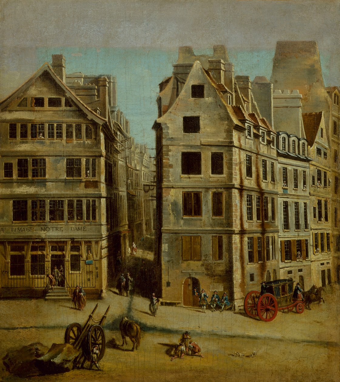 The Image Notre-Dame kabaret, Place de Grève, 1751. af Nicolas Jean Baptiste Raguenet