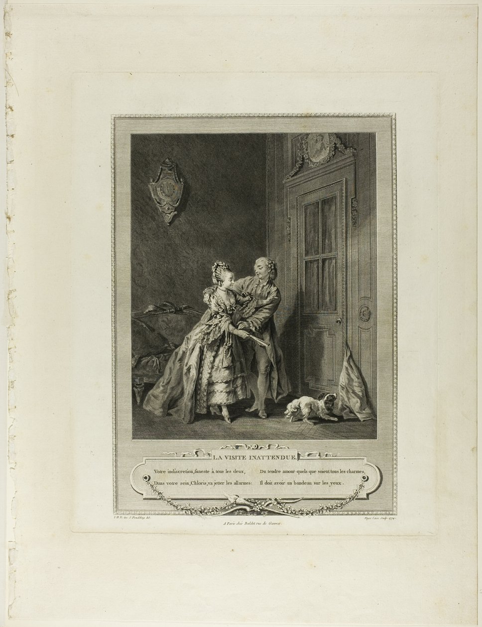 Uventet opkald, fra Monument du Costume Physique et Moral de la fin du Dix-huitième siècle af Nicolas Joseph Voyez