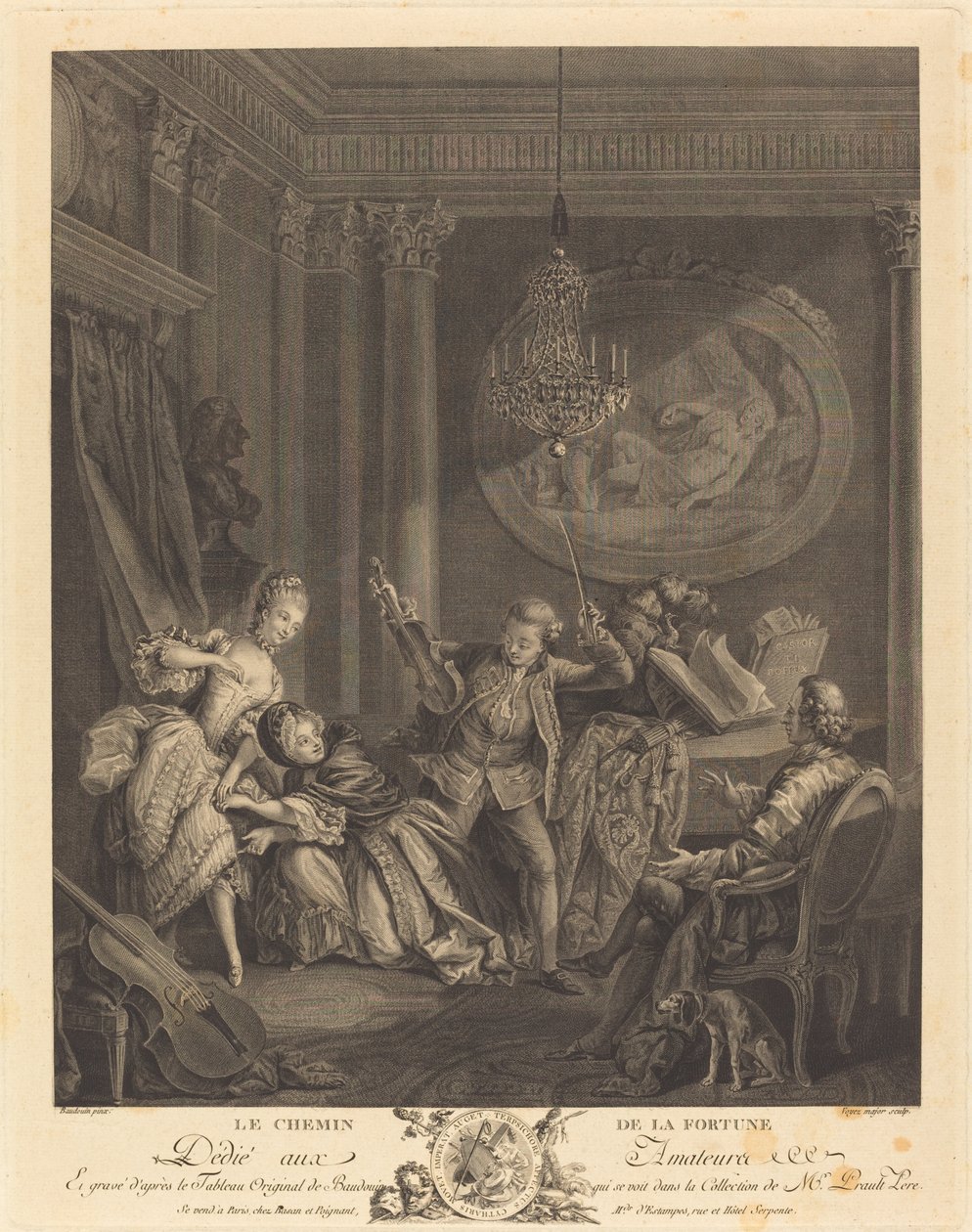 Vejen til formue af Nicolas Joseph Voyez after Pierre Antoine Baudouin