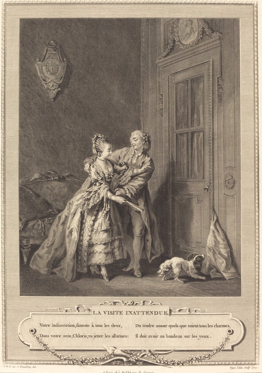 Det uventede besøg af Nicolas Joseph Voyez after Sigmund Freudenberger