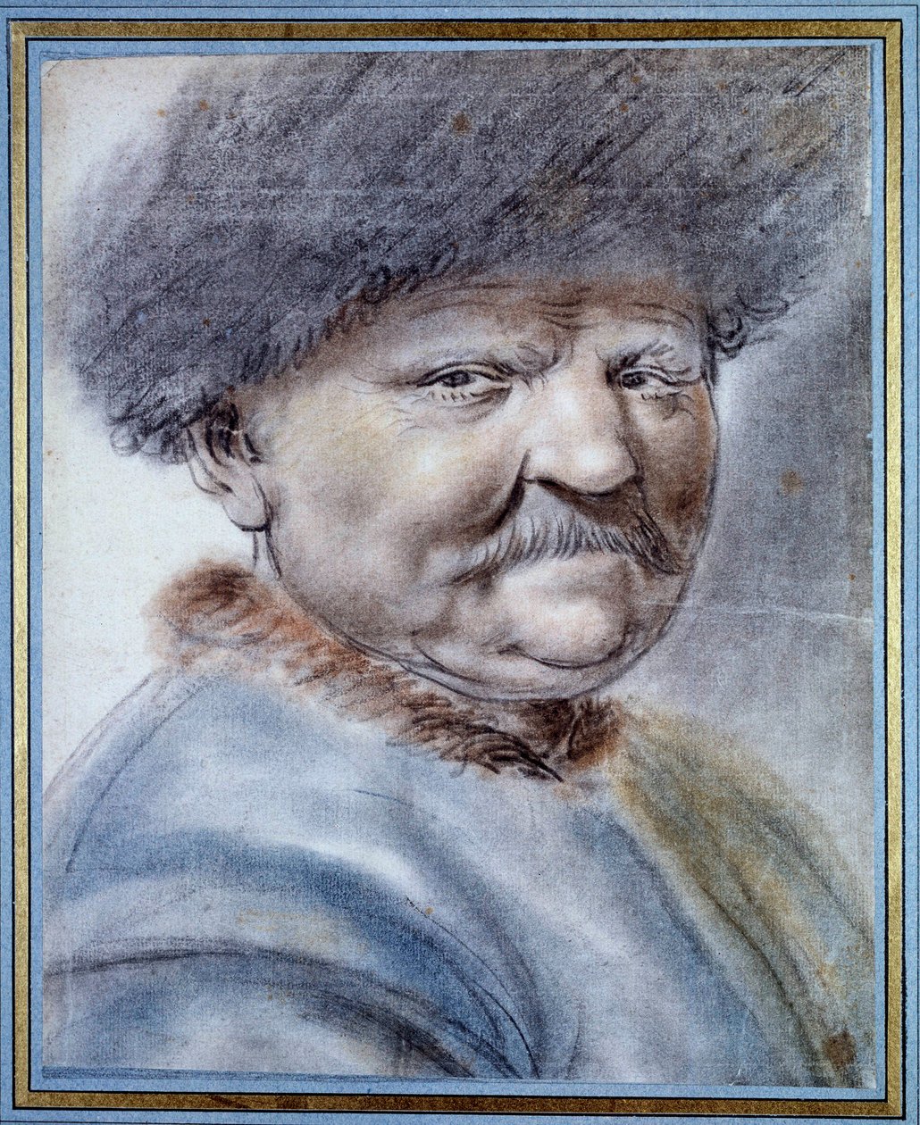 Portræt af Peter I den Store (1672-1725) tsar af Rusland. Sort stentegning af Nicolas Lagneau (1500-1600-tallet) Dim. 0,31x0,25 m. Chantilly, Museum of Conde af Nicolas Lagneau or Lanneau