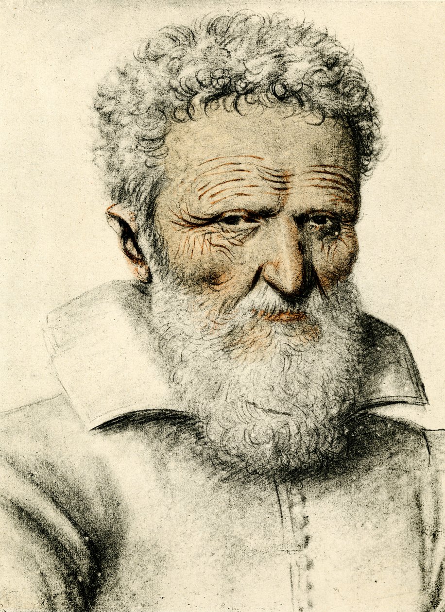 Portræt af en gammel mand af Nicolas Lagneau or Lanneau