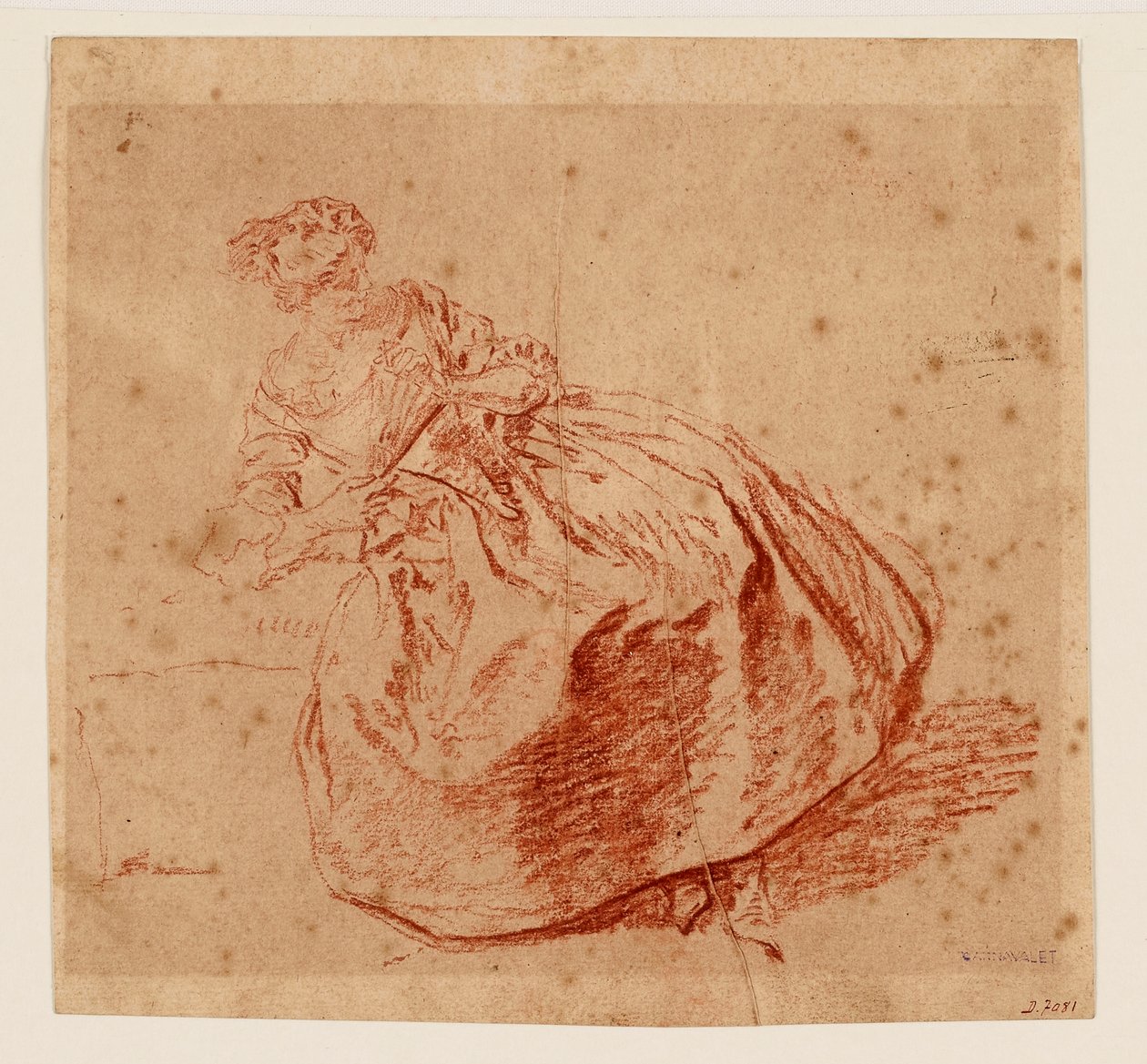 Frau mit einem Fächer af Nicolas Lancret