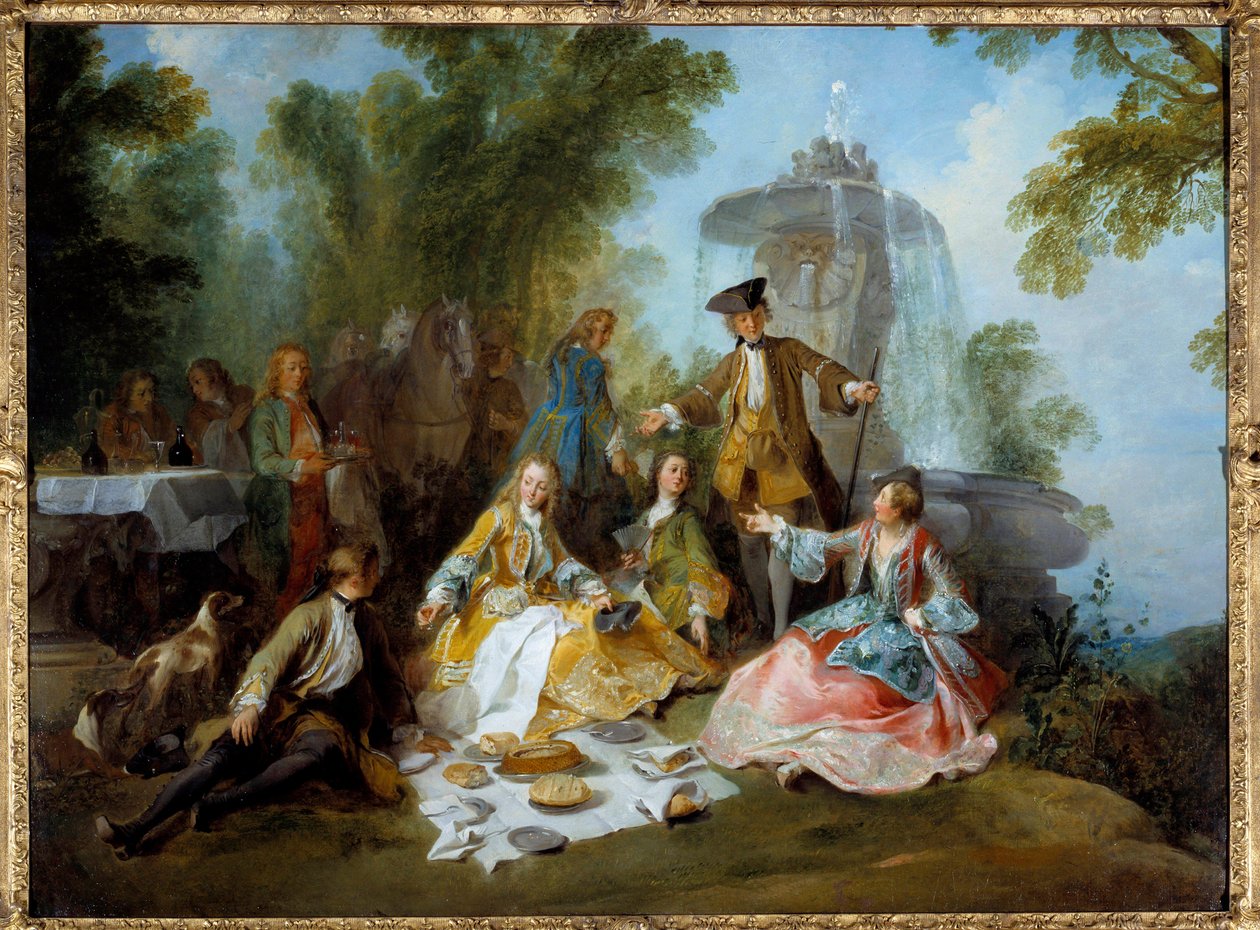 Jagt måltid. Maleri af Nicolas Lancret (1690-1743) af Nicolas Lancret
