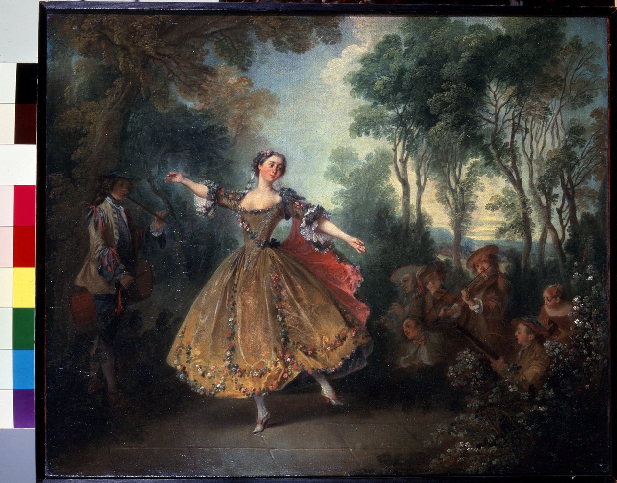 ""Den dansende camargo"" (Miss Camargo Dancing) Marie Anne de Cupis Camargo kaldte Camargo (1710-1770) for dans. Maleri af Nicolas Lancret (1690-1743) Begyndelsen af ​​det 18. århundrede Mål 45x55 cm Eremitagemuseet, Sankt Petersborg af Nicolas Lancret