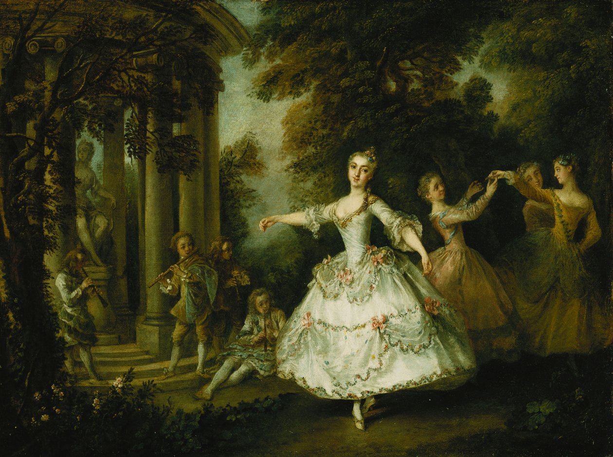 Mademoiselle Salle som Venus med de tre nåder, af Nicolas Lancret