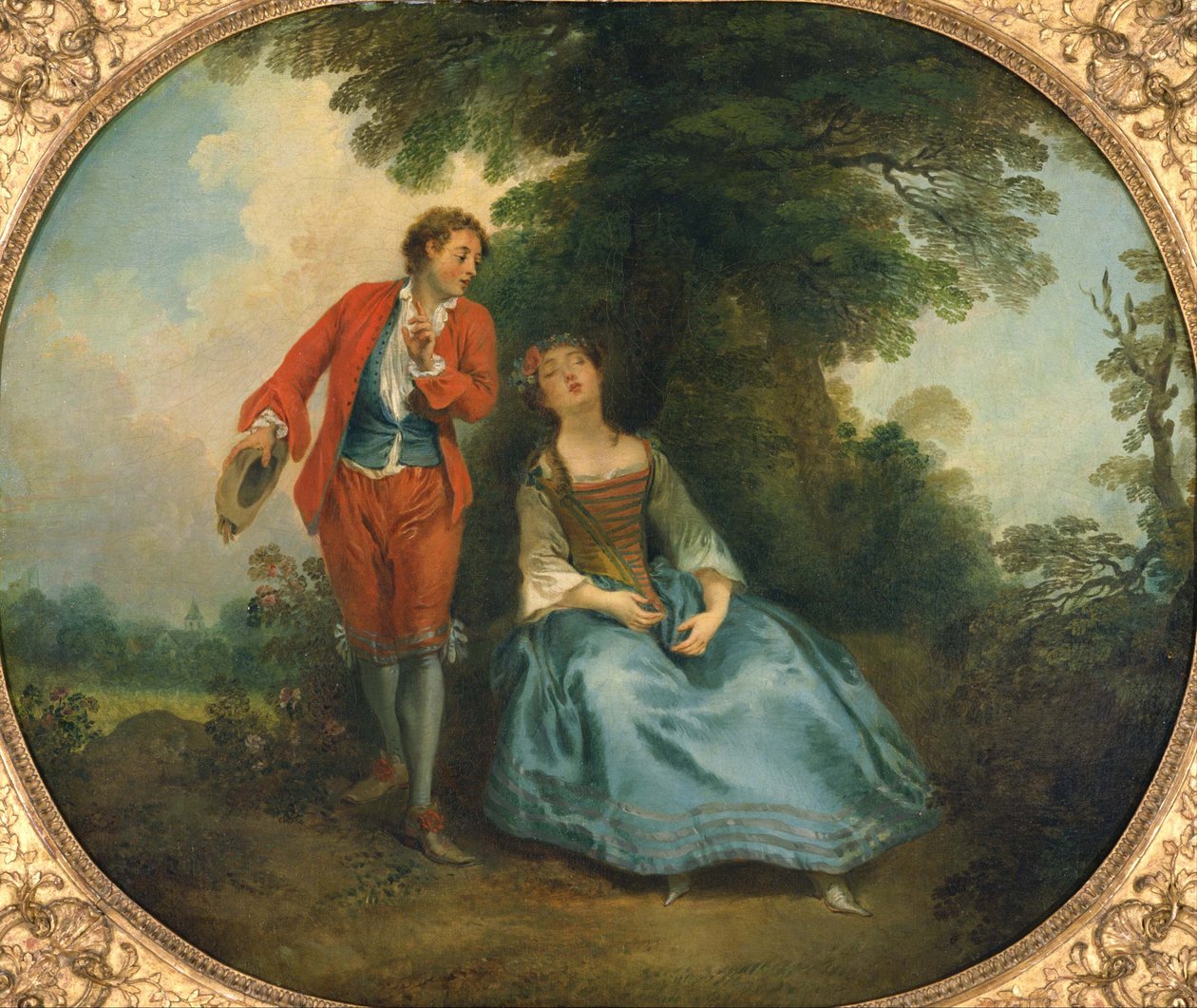 Sovende hyrdinde, ca 1730 af Nicolas Lancret