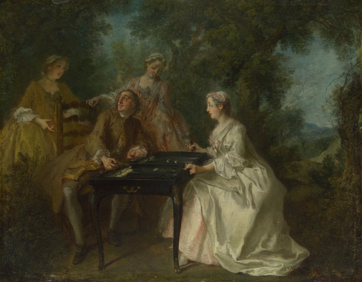 De fire gange på dagen: Eftermiddag, ca. 1740 af Nicolas Lancret