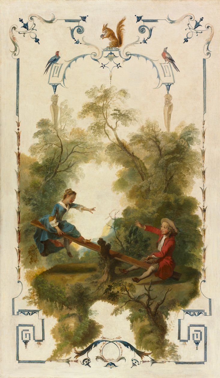 The See-Saw, ca. 1723-27 (olie på lærred) af Nicolas Lancret