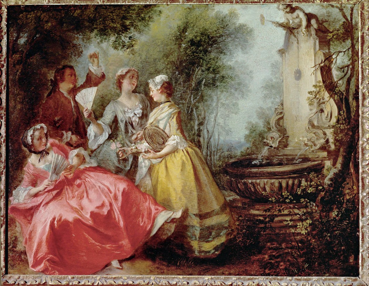 De fire tidspunkter på dagen - middag (olie på kobber) af Nicolas Lancret