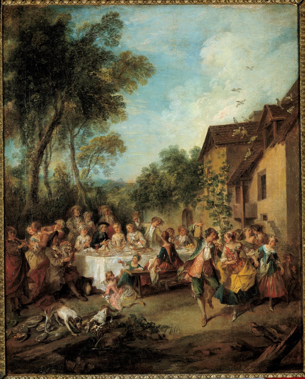 Bryllupsrejsen maleri af Nicolas Lancret (1690-1743) 1700-tallet Angers, Museum of Fine Arts af Nicolas Lancret