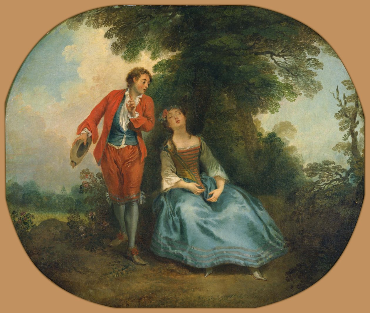 Den sovende hyrdinde af Nicolas Lancret
