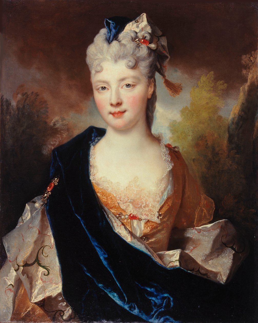 Portræt af Marie Anne de Bourbon-Condé 1678-1718, hertuginde af Vendôme, 1714. af Nicolas Largillière de
