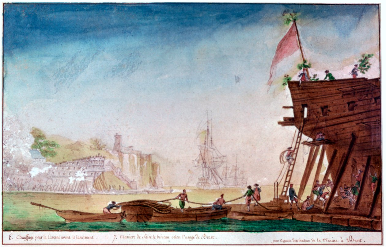 Marinaen i Brest, c1750-1810 af Nicolas Marie Ozanne