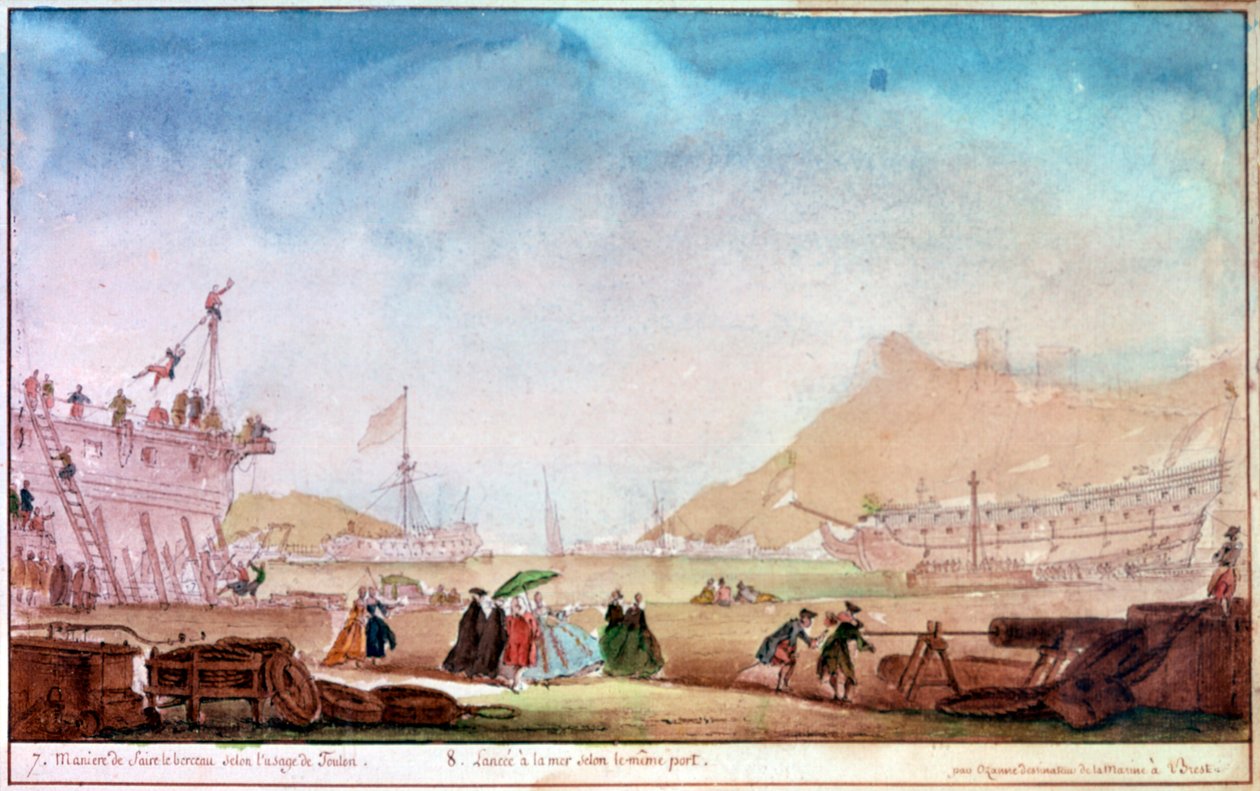 Marinaen i Brest, c1750-1810 af Nicolas Marie Ozanne